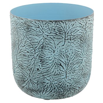 Aluminium planter BUTTERFLY, embossed, set of 3, 12x12x12/15x15x15/18x18x18cm,