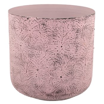 Aluminium planter BUTTERFLY, embossed, set of 3, 21x21x21/25x25x25/30x30x30cm, light lilac