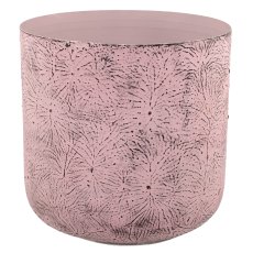 Aluminium planter BUTTERFLY, embossed, set of 3, 21x21x21/25x25x25/30x30x30cm, light lilac