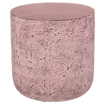 Aluminium planter BUTTERFLY, embossed, set of 3, 21x21x21/25x25x25/30x30x30cm, light lilac