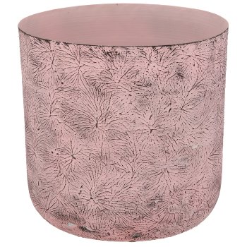 Aluminium planter BUTTERFLY, embossed, set of 3, 21x21x21/25x25x25/30x30x30cm, light lilac