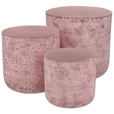 Aluminium Übertopf BUTTERFLY, geprägt, 3er Set, 21x21x21/25x25x25/30x30x30cm,