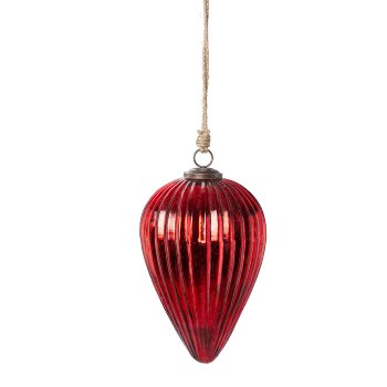 Glass Hanger LINE Cone, 22x15x15cm, Red