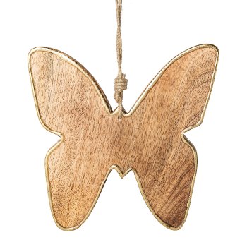 Wooden Butterfly Hanger Liner, 15x12x1cm, Gold