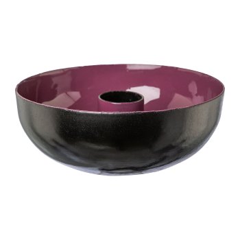 Metal bowl BARISA, candle holder, 10x10x3,5cm, bordeaux