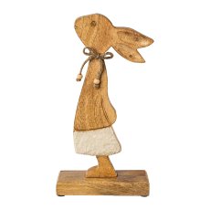 Wooden rabbit on foot 2 assorted TROUSERS, 40x18x6cm, natural