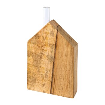 Holz Haus m.Reagenzglas HOMEGROWN, 20x13,5x4cm, natur