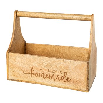 Wooden planter BUCKET, 35x29x18cm, nature