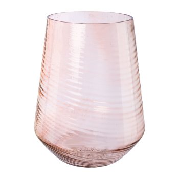 Glas Teelicht RIGA, 20x17x17cm, Koralle