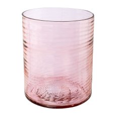 Glass tealight OSLO, 14x11x11cm, pink