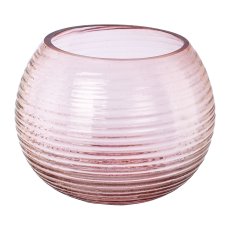 Glas Teelicht rund OSLO, 8x9x9cm, rosa