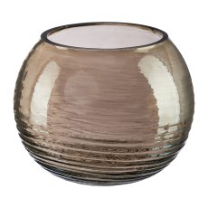 Glass tealight round OSLO, 8x9x9cm, grey