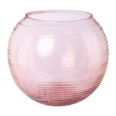 Glas Teelicht rund OSLO, 13x13x13cm, rosa