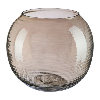 Glass tealight round OSLO, 13x13x13cm, grey