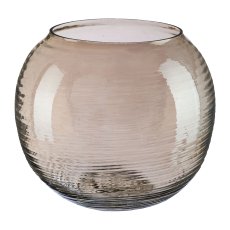 Glas Teelicht rund OSLO, 13x13x13cm, grau