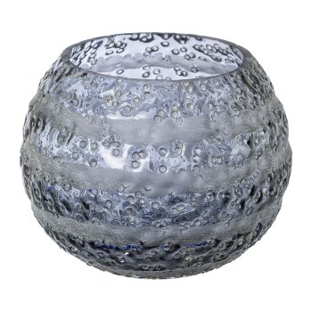 Glass tealight LAOS, 8x8x8cm, grey