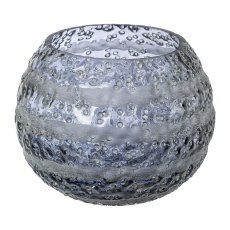 Glass tealight LAOS, 8x8x8cm, grey