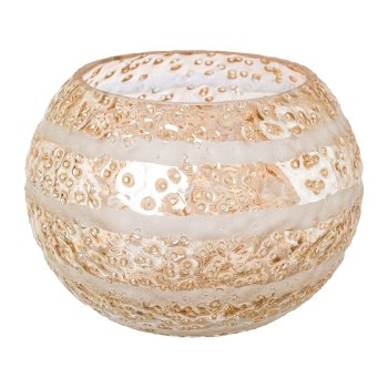 Glas Teelicht LAOS, 11x11x11cm, zimt