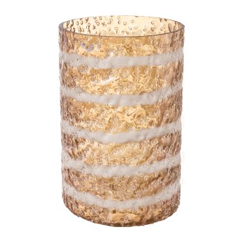 Glas Teelicht Zylinder LAOS, 15x10x10cm, zimt