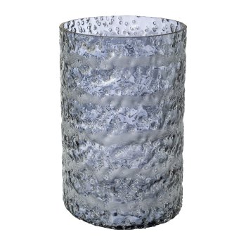 Glas Teelicht Zylinder LAOS, 15x10x10cm, grau