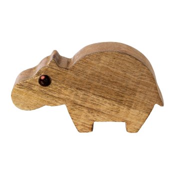 Wooden hippo NADINE, 12x7x2,5cm, nature