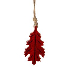 Wood leaf maple hanger HARVEY, 10x6x1cm, terra