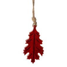 Wood leaf maple hanger HARVEY, 15x9x1cm, terra