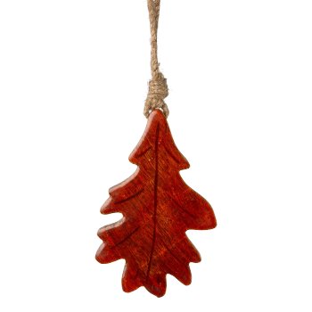 Wood leaf beech hanger HARVEY, 10x5,5x1cm, terra