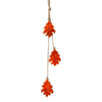 Wooden leaf beech hanger 3s Bunch HARVEY, 50x5,5x1cm, terra