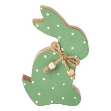 Mango wood bunny FERRERO, 15x10x2,5cm, light green