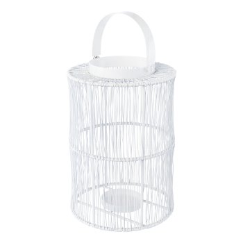 Metal lantern with pendant LOFT, 24x18x18cm, white
