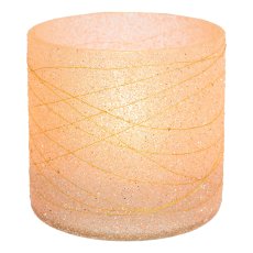 Glass tealight cylinder LIVIA, 8x7x7cm, pink