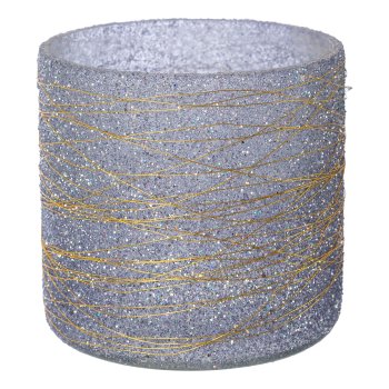 Glass tealight cylinder LIVIA, 8x7x7cm, lavender