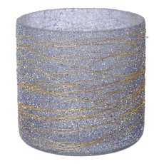 Glass tealight cylinder LIVIA, 8x7x7cm, lavender