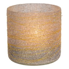 Glass tealight cylinder LIVIA, 8x7x7cm, lavender