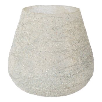 Glas Teelicht bauchig LIVIA, 13x13cm, silber