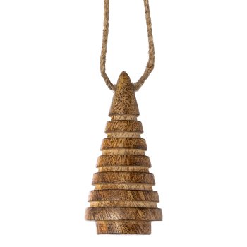 Wooden cone tree hanger natural ALBA, 10x5x5cm, natural