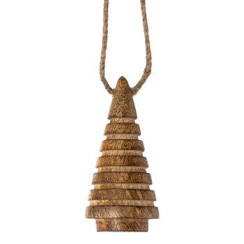 Wooden cone tree hanger natural ALBA, 12x5x5cm, natural