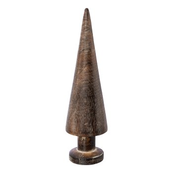 Wooden cone standing natural ALBA, 26x7x7cm, gray