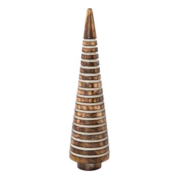Holz Kegelbaum stehend natur ALBA, 28x7,5x7,5cm, grau