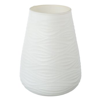 Glass jar bulbous WAVE, 17x13x13cm, white
