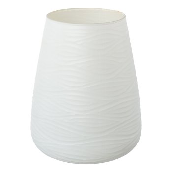 Glass jar bulbous WAVE, 22x18x18cm, white