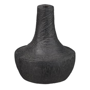 Mango Wood Vase Spinning Top, 7x6x6cm, Black