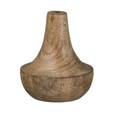 Mango wood vase spinning top, 7x6x6cm, natural