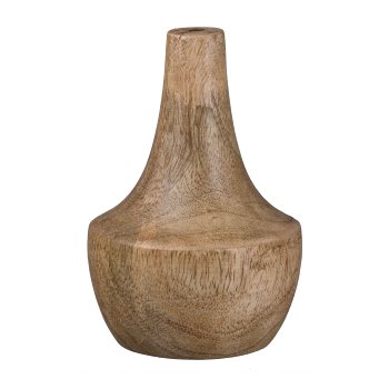 Mango wood vase spinning top, 13x8x8cm, natural