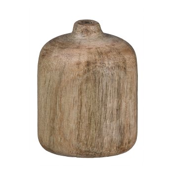 Mango Wood Vase Straight, 7x6x6cm, Natural