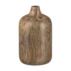 Mangoholz Vase gerade, 13x8x8cm, Natur