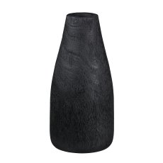 Mango Wood Turned Vase, 25x12x12cm, Black