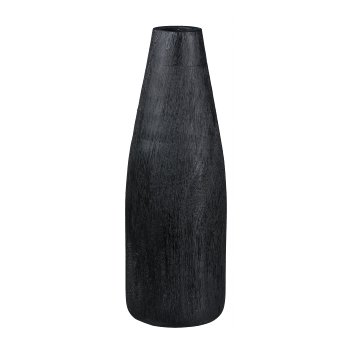 Mango Wood Turned Vase, 36x12x12cm, Black