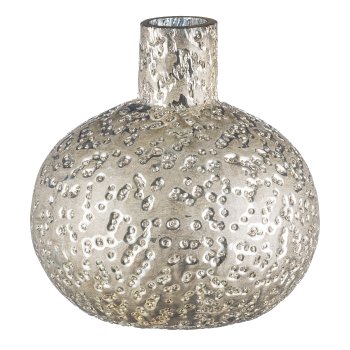 Glass vase, GLAMOUR EARTH 12x11x11cm, silver